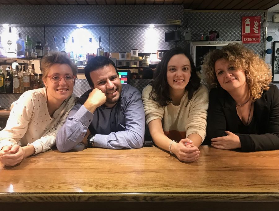 L'equip sencer de Comunicant Bona Premsa: Mireia Tena, David Rodríguez, Paula Felis i Berta Palau.