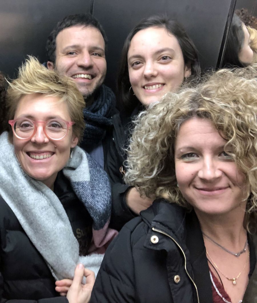 L'equip de Comunicant Bona Premsa: David Rodríguez, Paula Felis, Mireia Tena i Berta Palau